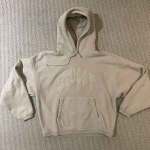 Stussy Men’s Heavy Cotton Poly Sweatshirt in Beige- Men’s XL Oversized
